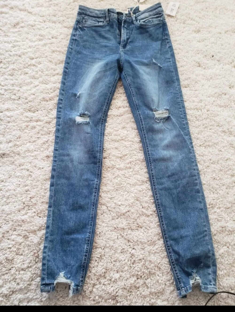 High-Rise Women’s Skinny Ripped Blue Jeans